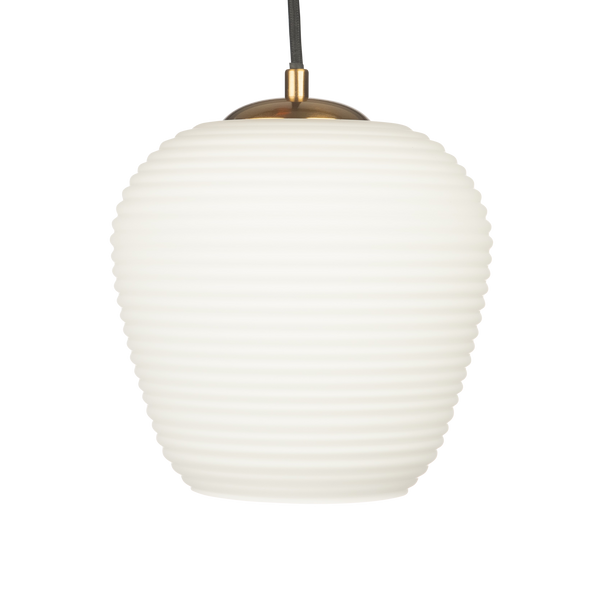 Rippe Rippled Pendant in Matte-White Opal Glass