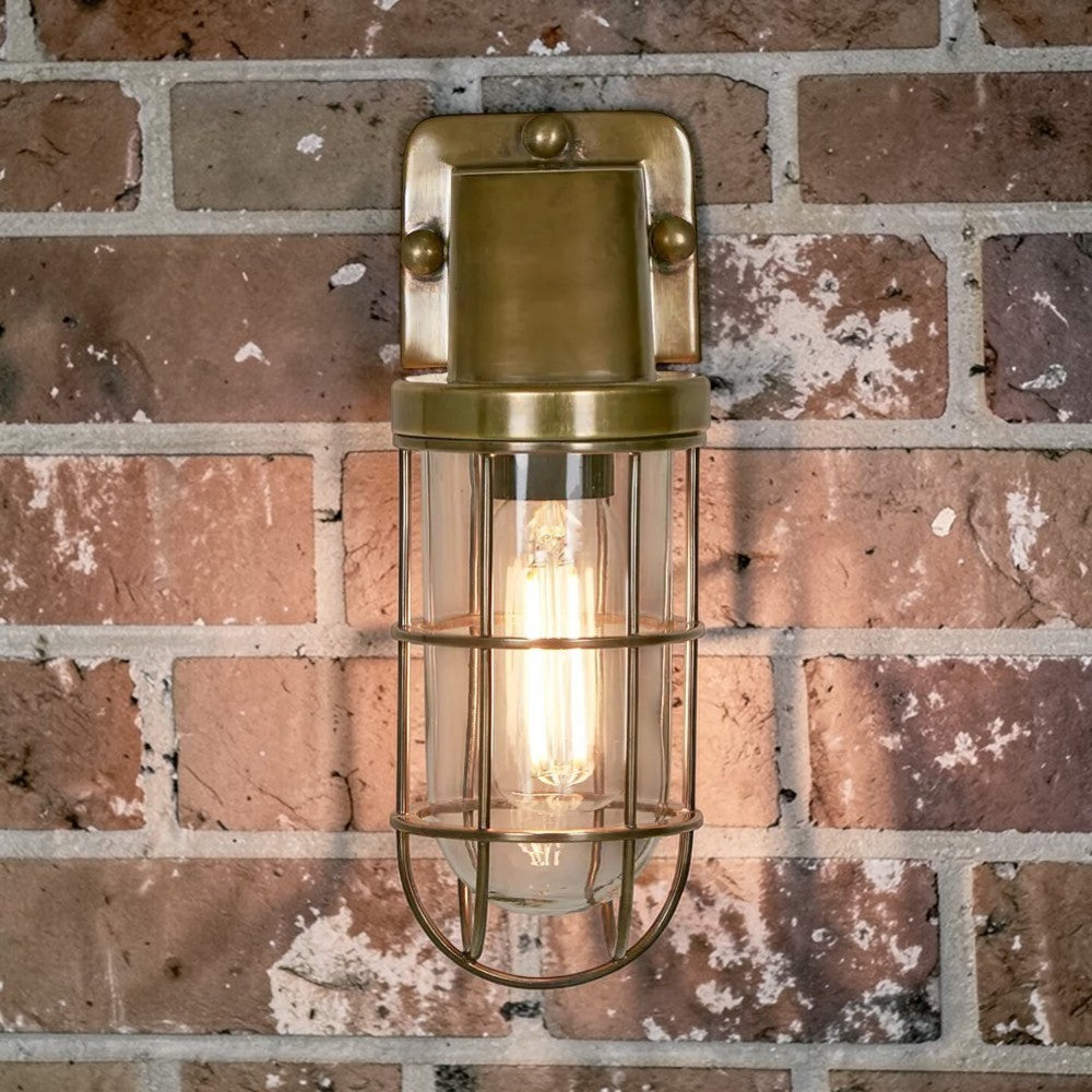 Royal London Outdoor Wall Light Antique Brass