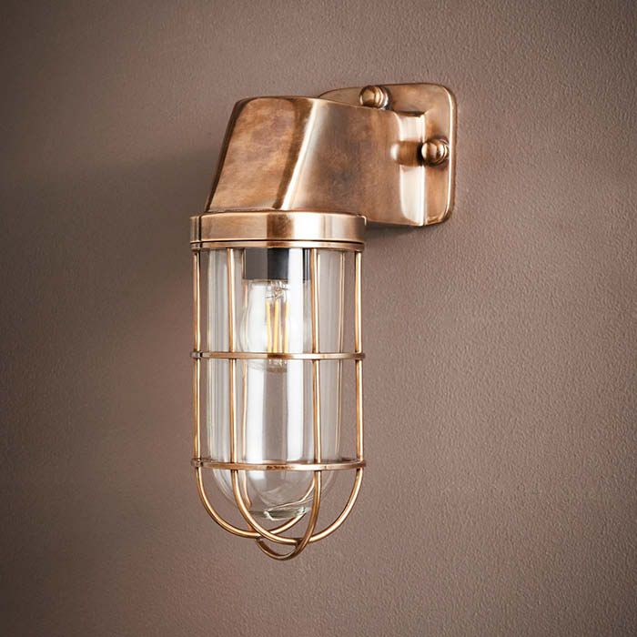 Royal London Outdoor Wall Light Antique Brass