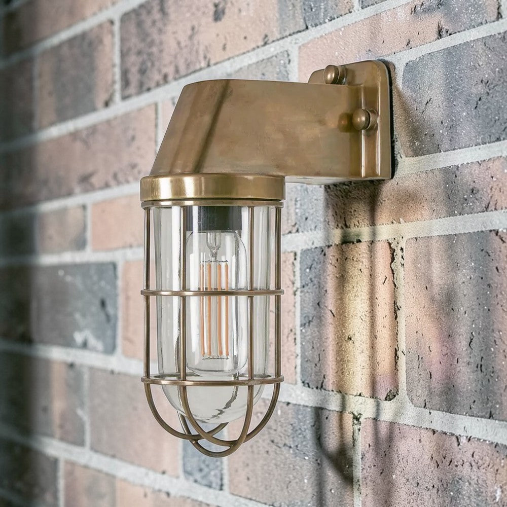 Royal London Outdoor Wall Light Antique Brass