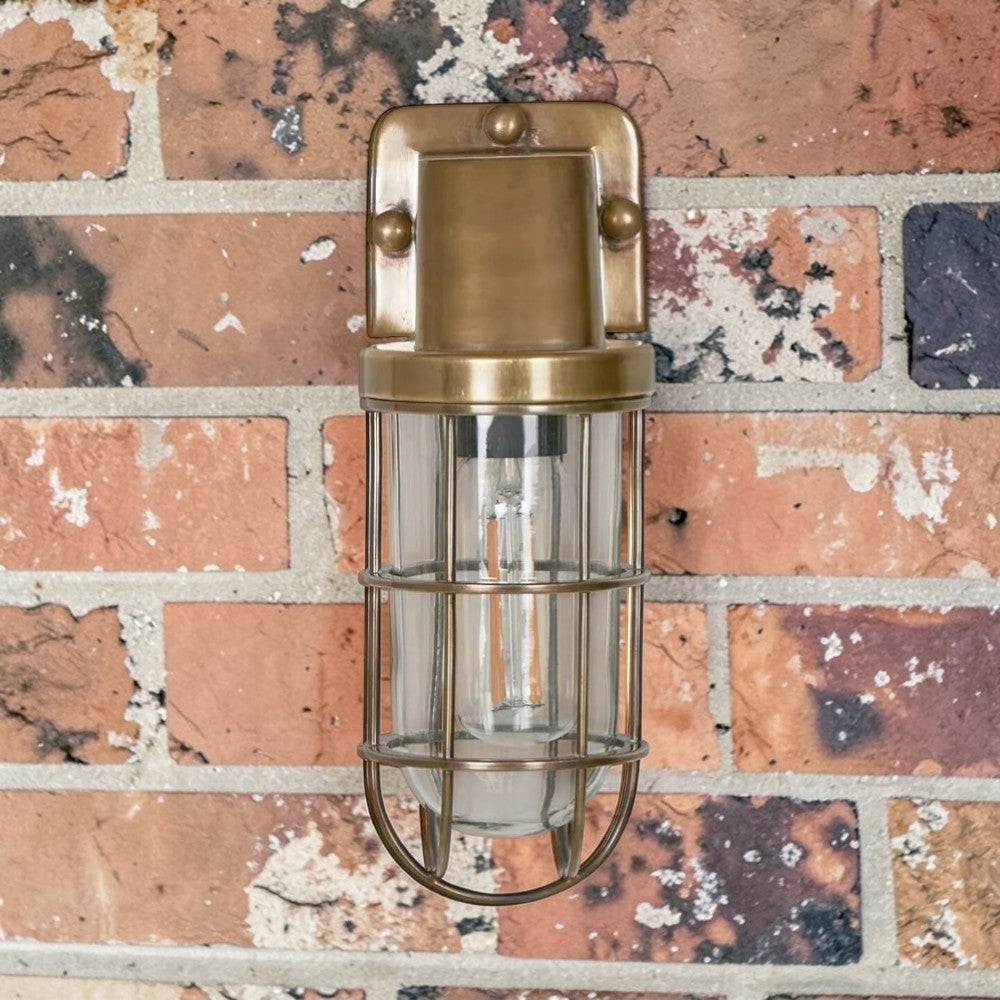 Royal London Outdoor Wall Light Antique Brass