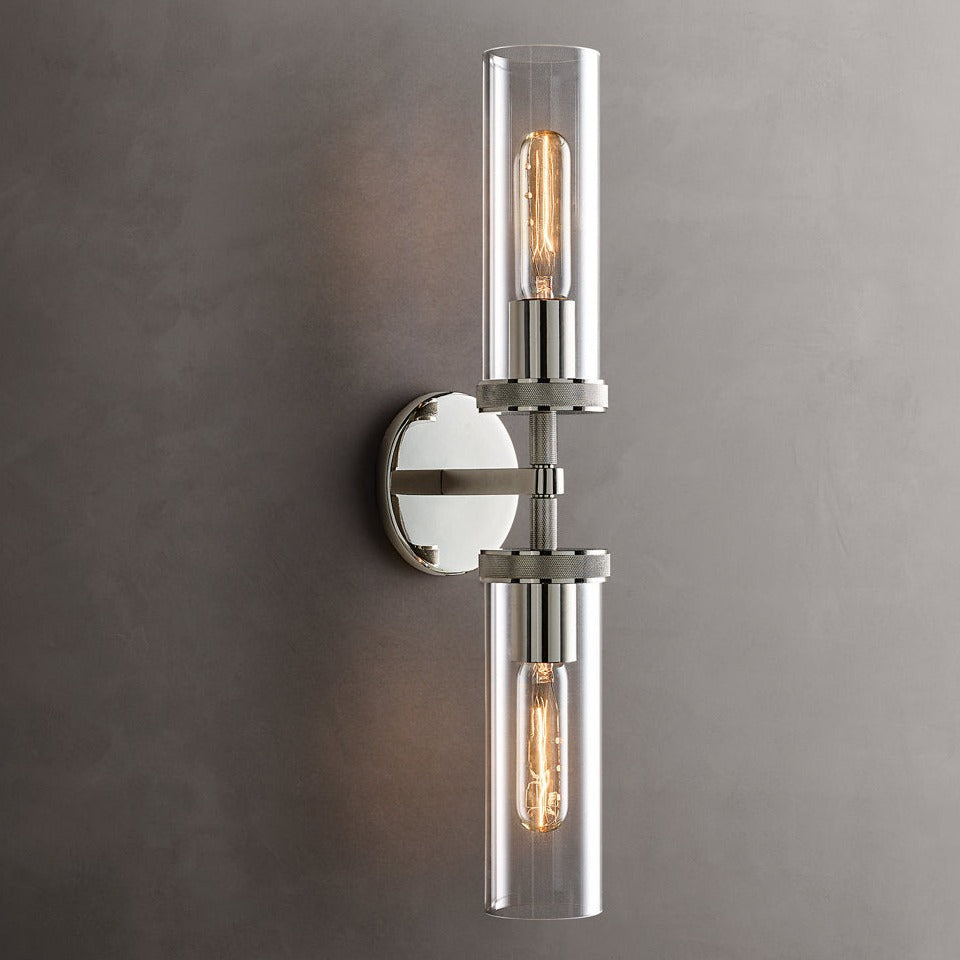 Achmore Twin Nickel Wall Lamp (H520mm)