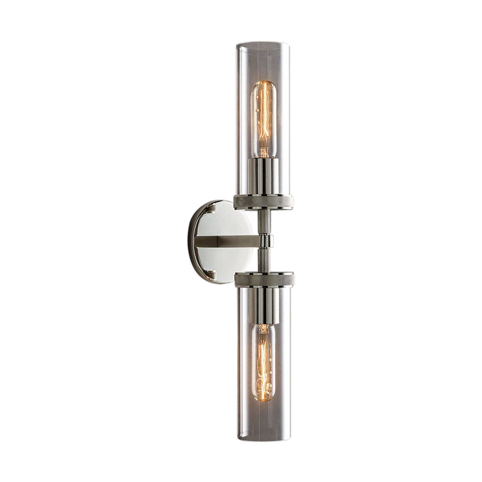 Achmore Twin Nickel Wall Lamp (H520mm)