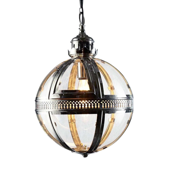 Gretel Round Ceiling Pendant Lamp in Shiny Nickel