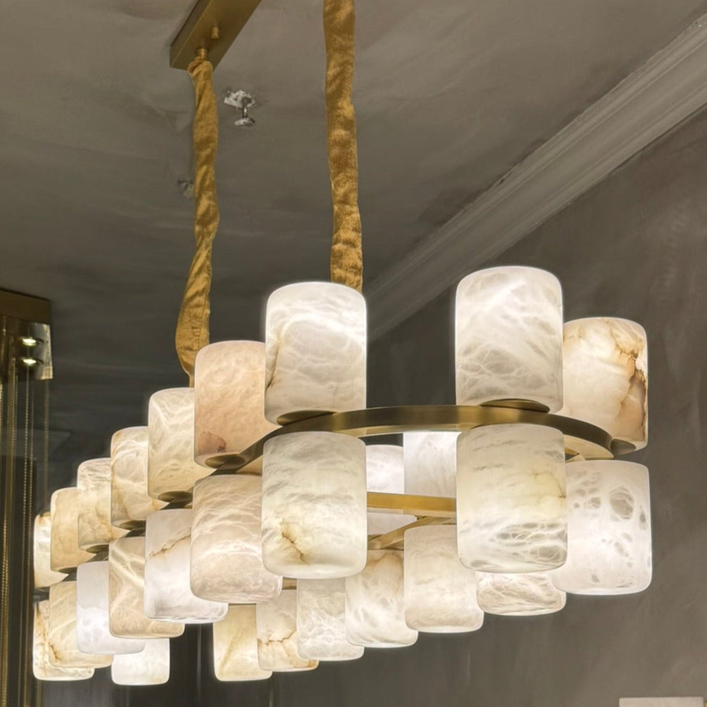 Luzia Alabaster Chandelier - Oval