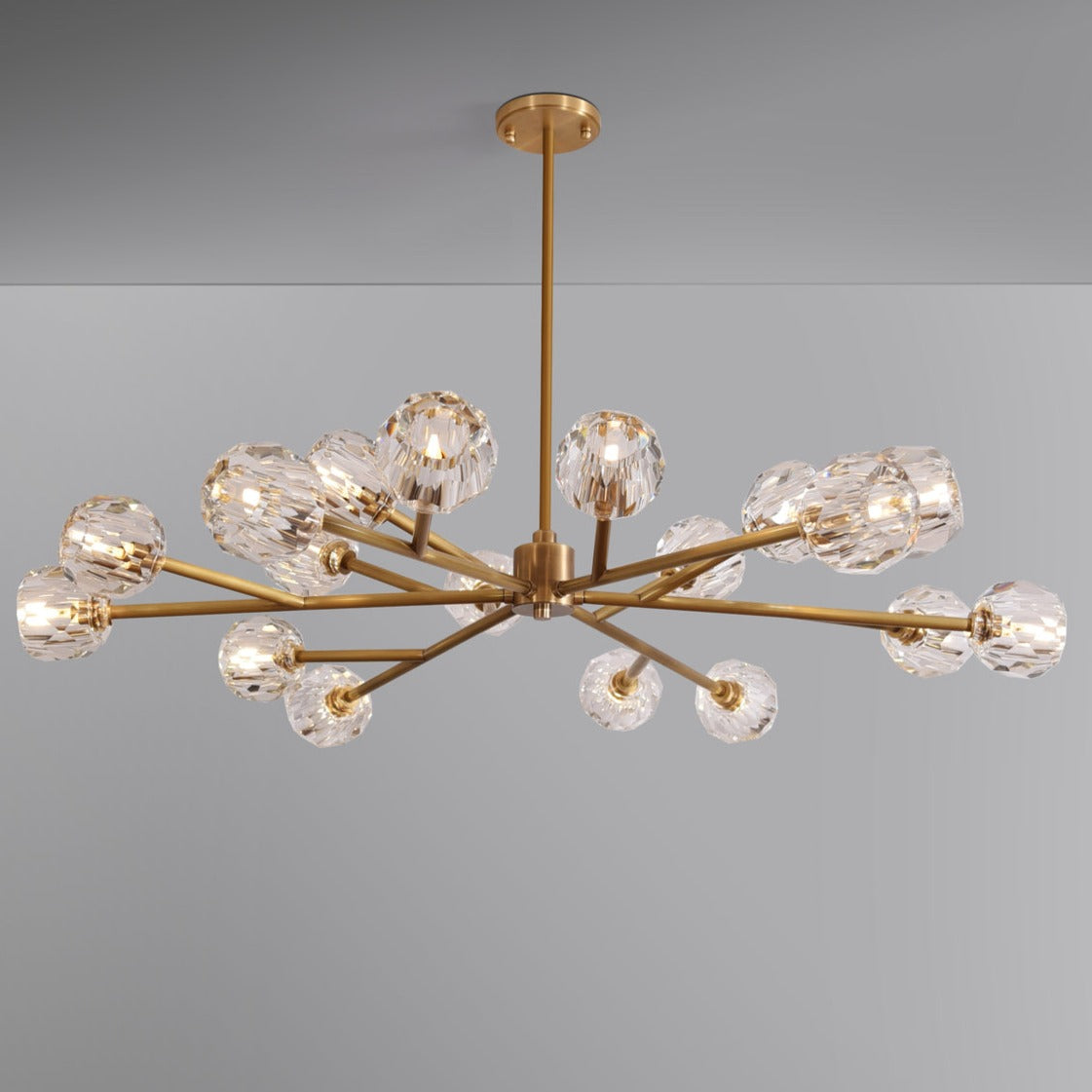 Balle Be Crystal Round Chandelier 48" illuminated