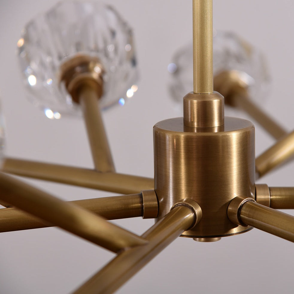 Balle Be Crystal Round Chandelier 48" brass view