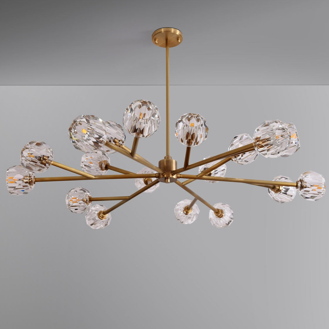 Balle Be Crystal Round Chandelier 48" not illuminated