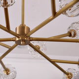 Balle Be Crystal Round Chandelier 48" close up of the finish quality