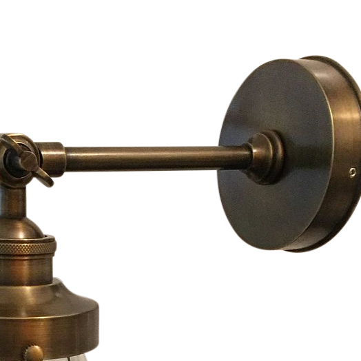SMITH&SMITH Lighting Sydney Marion Antique Brass Sconce Wall Light Arm and wall bracket view