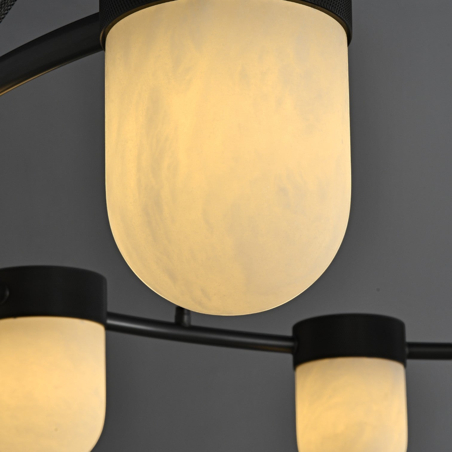 Clementine Round Alabaster Suspension Chandelier