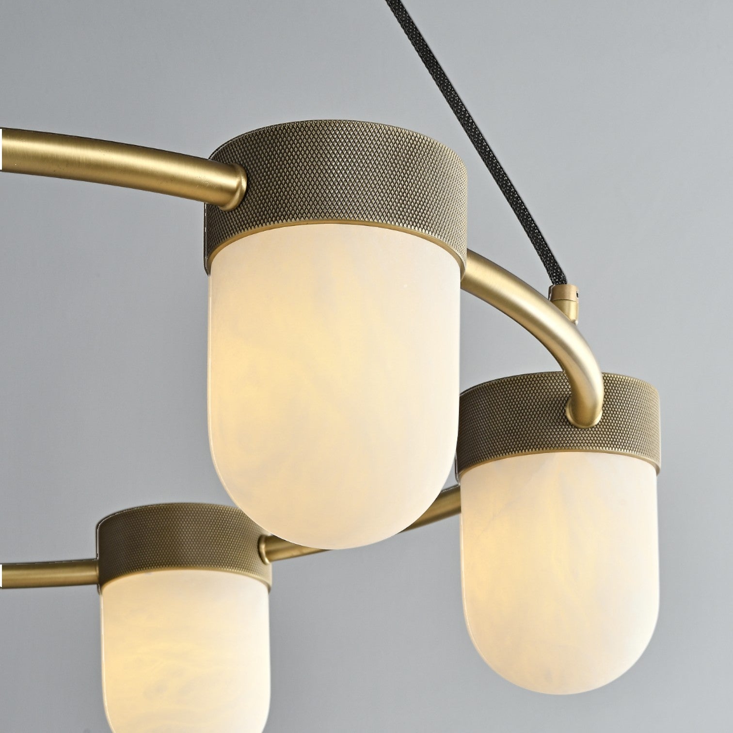 Clementine Round Alabaster Suspension Chandelier