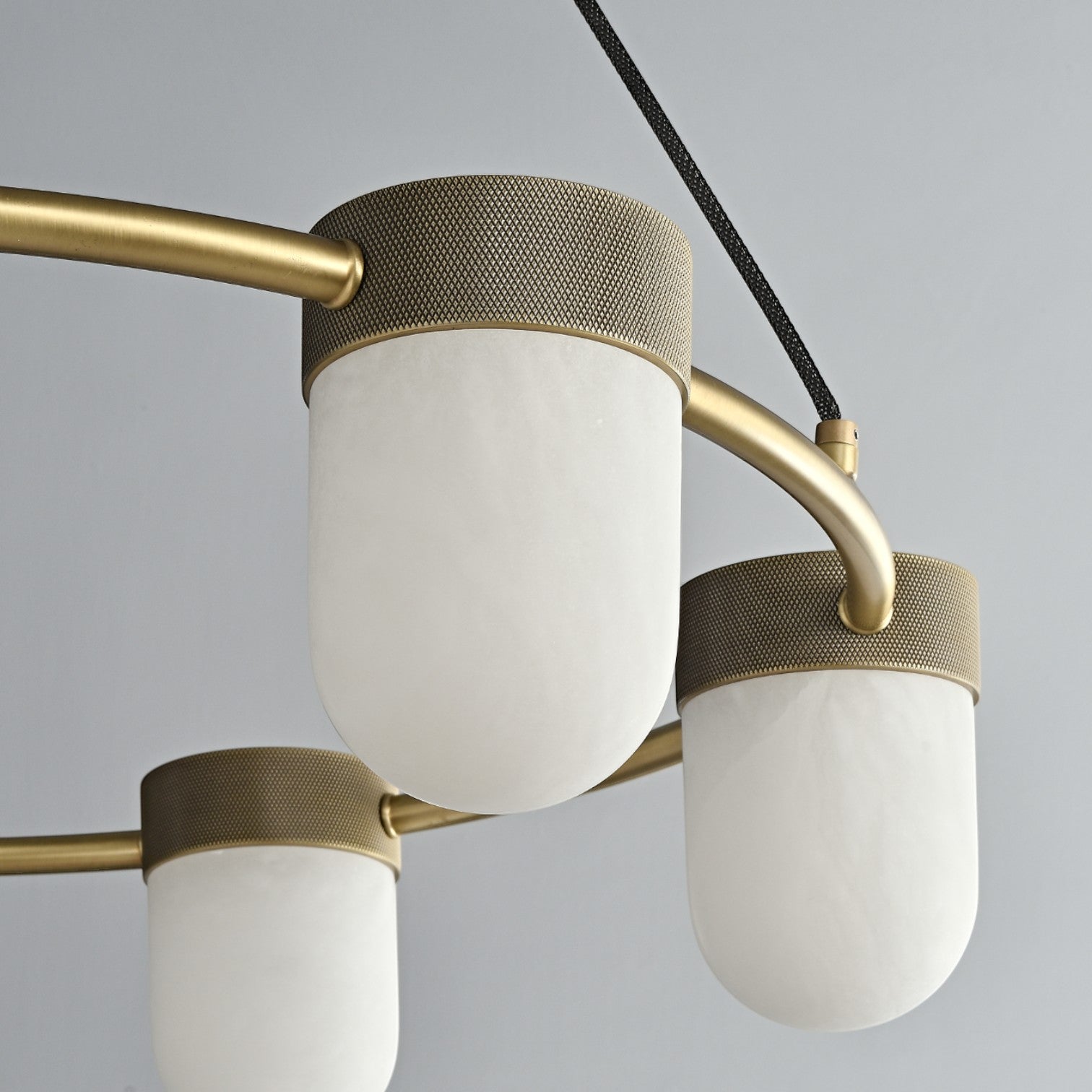 Clementine Round Alabaster Suspension Chandelier