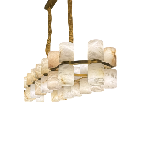 Luzia Alabaster Chandelier - Oval