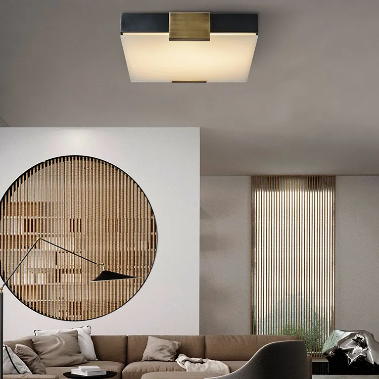Samara Brass Square Ceiling Lamp