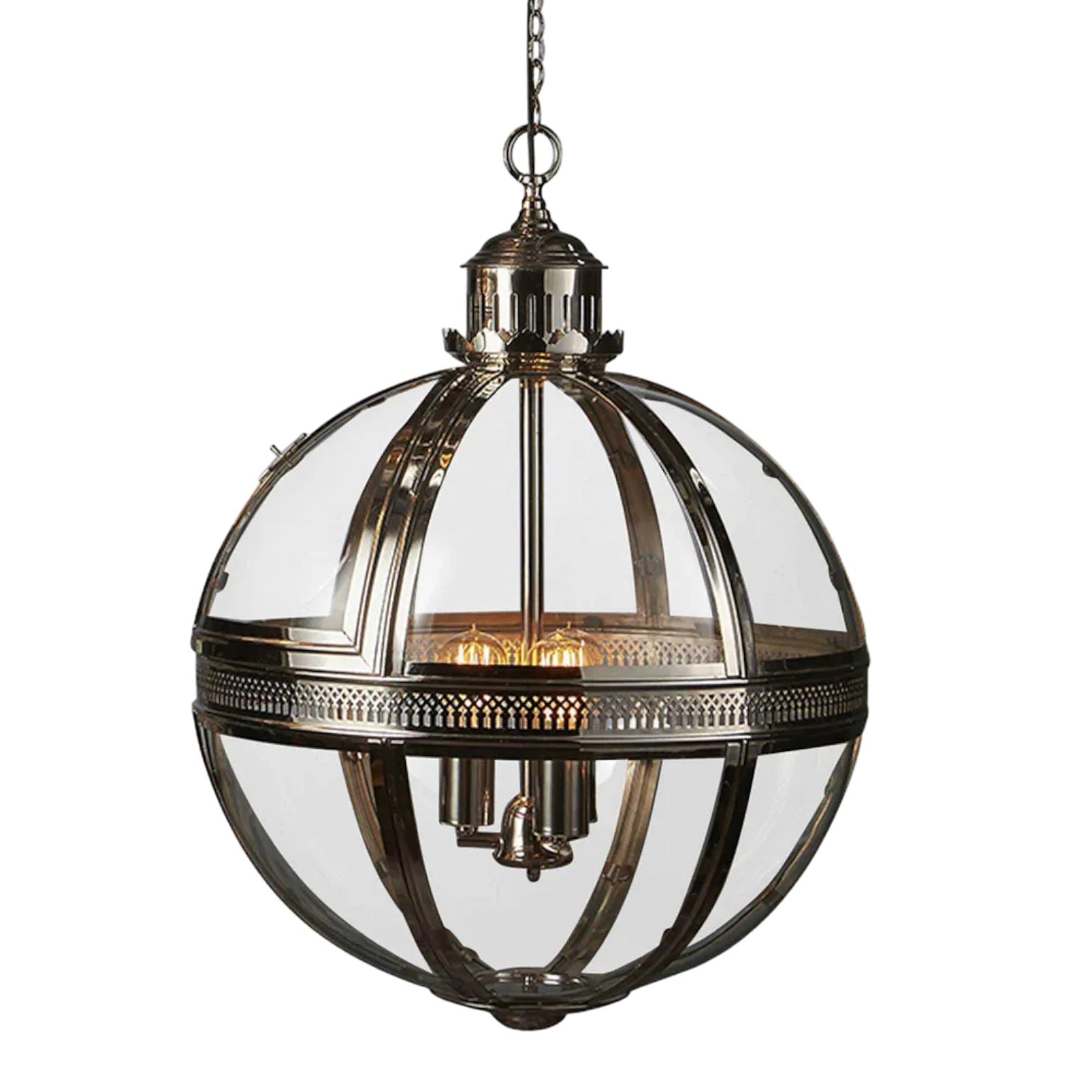 Saxon Ceiling Pendant Large Shiny Nickel ELCITWRT18LAS
