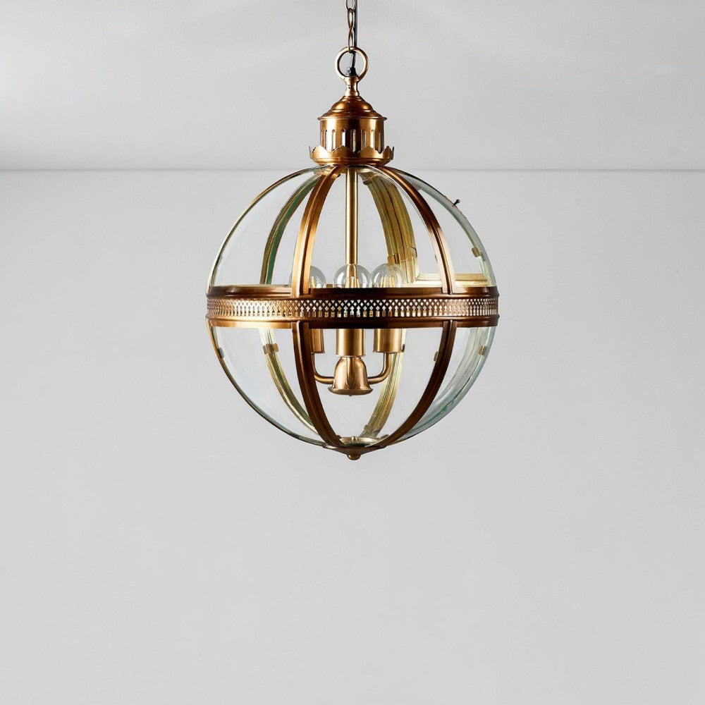 Saxon Ceiling Pendant Large Antique Brass ELCITWRT18LAB