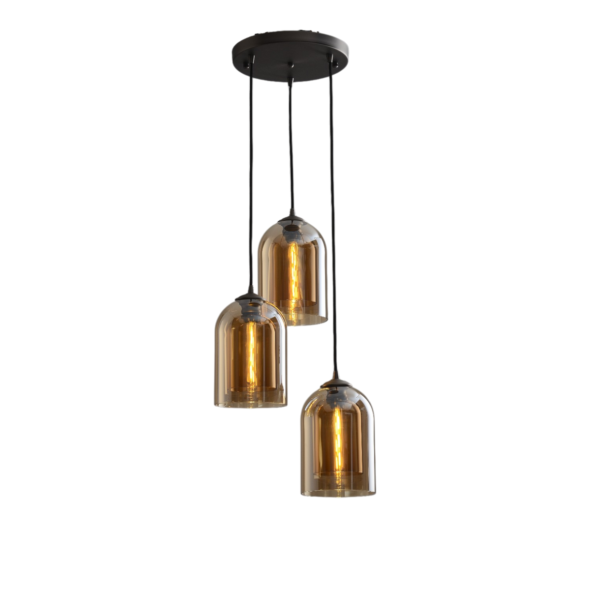 Scarlet Pendant Lamp in Amber Glass