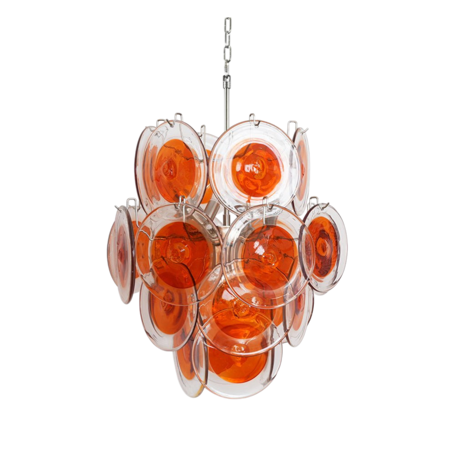 Serena Transparent Murano Disc Chandelier - Medium