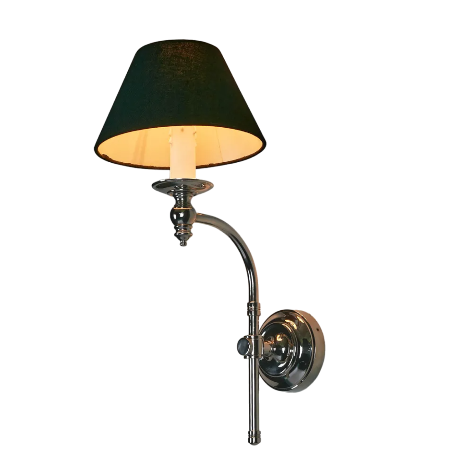 Soho Curved Wall Light Base Shiny Nickel ELPIM50002SN