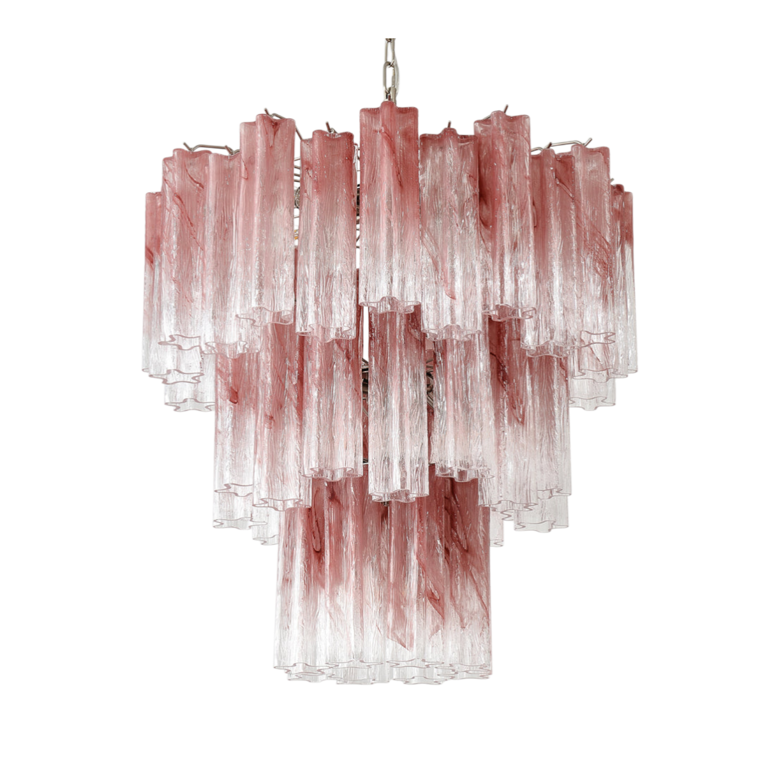 Venessia Murano Pink Glass Tubes Chandelier - Medium