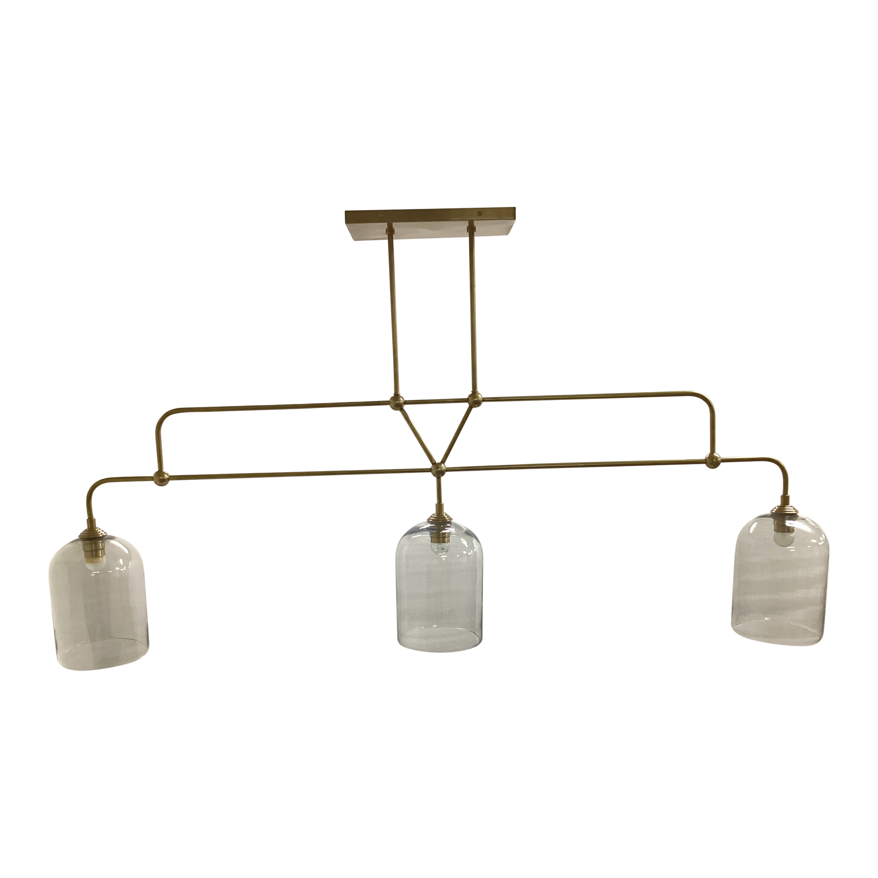 Staten 3 Lamp Brass Island Pendant