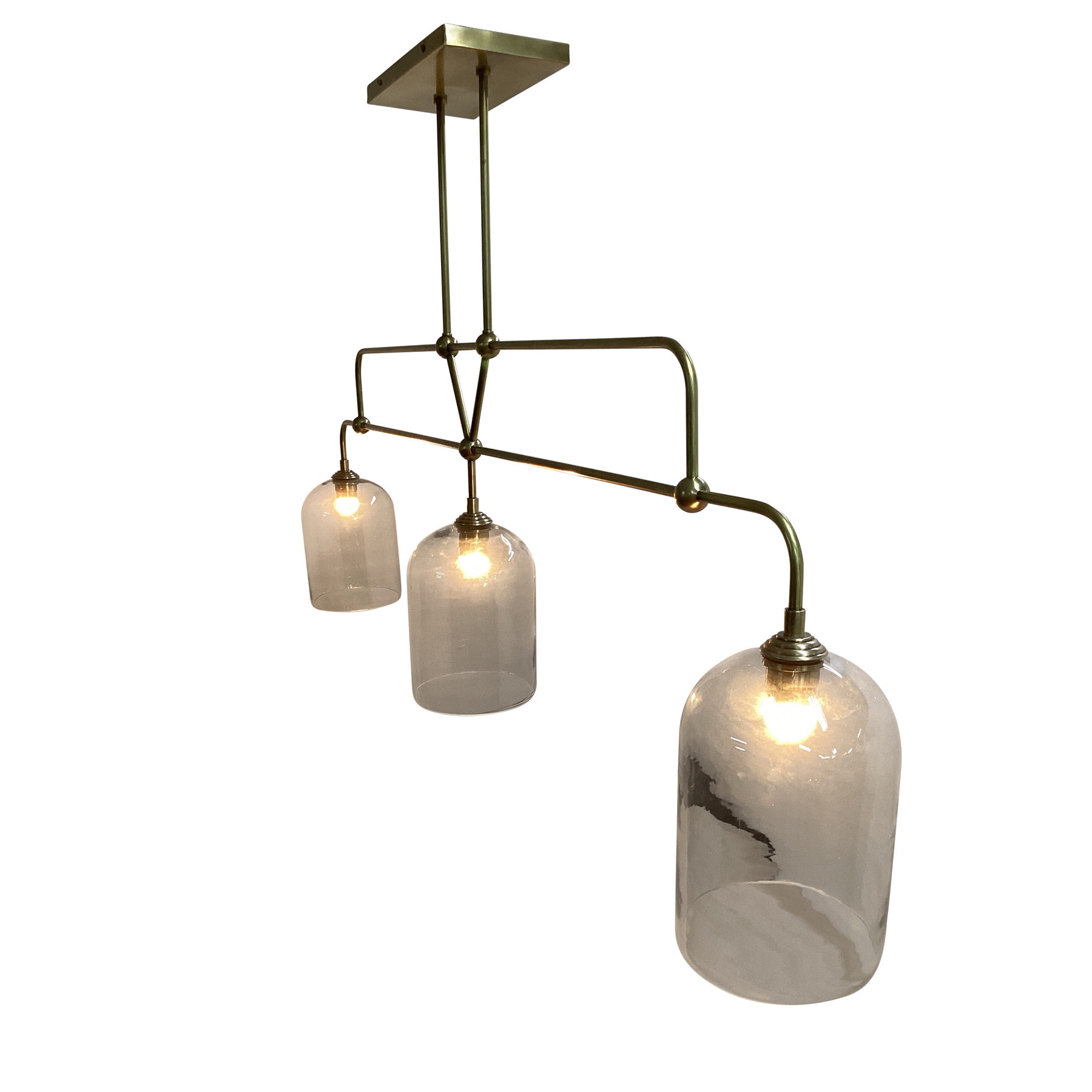 Staten 3 Lamp Brass Island Pendant
