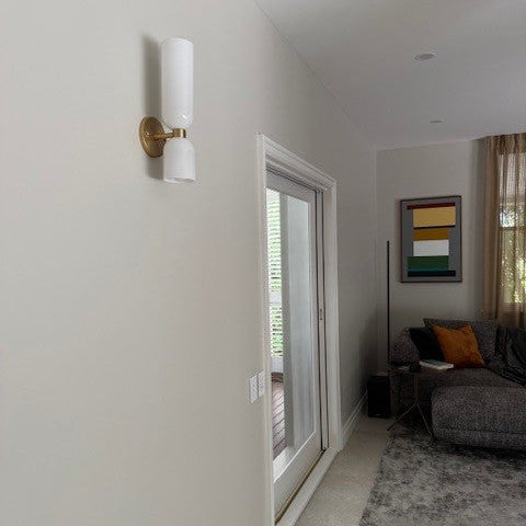 Talia Twin Wall Lamp with white glass