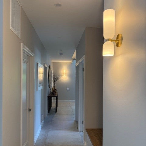 Talia Twin Wall Lamp with white glass