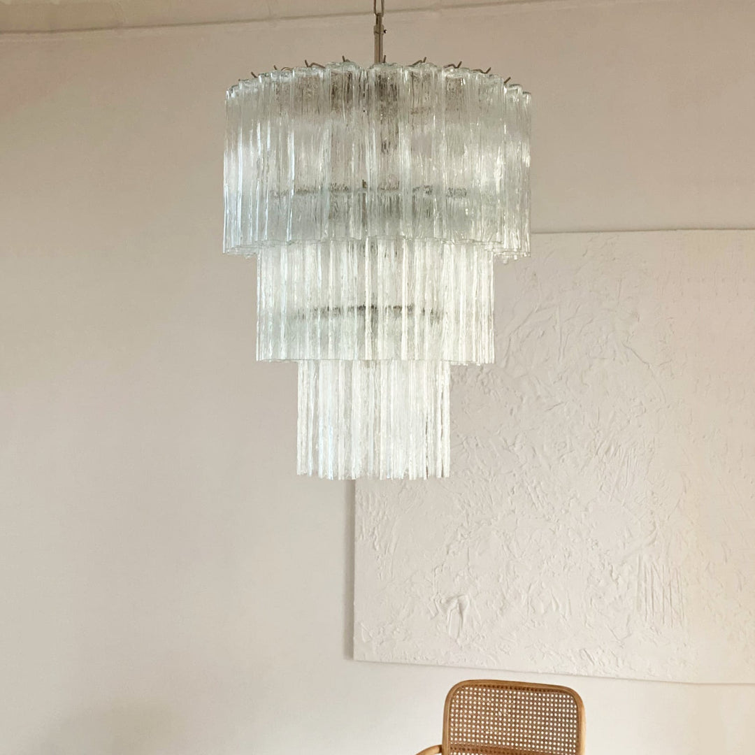 Veneziana Tiered Tube Murano Glass Chandelier
