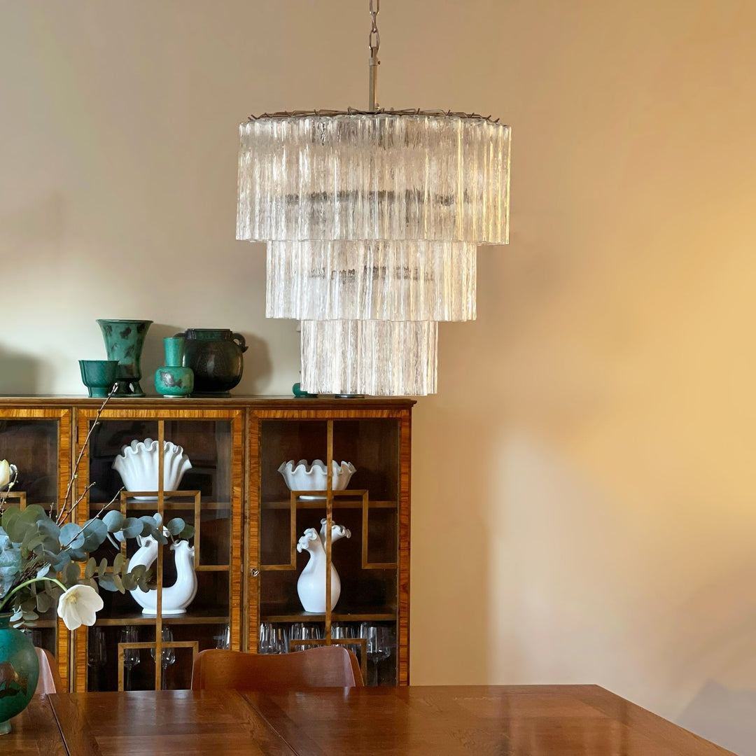 Veneziana Tiered Tube Murano Glass Chandelier