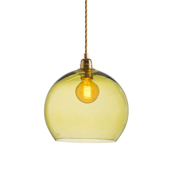 Umberto Round Olive Glass Pendant Lamp (Small)