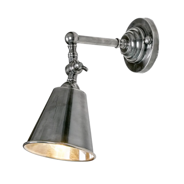Utopia Wall Light with Metal Shade Antique Silver (SKU ELPIM31376AS)