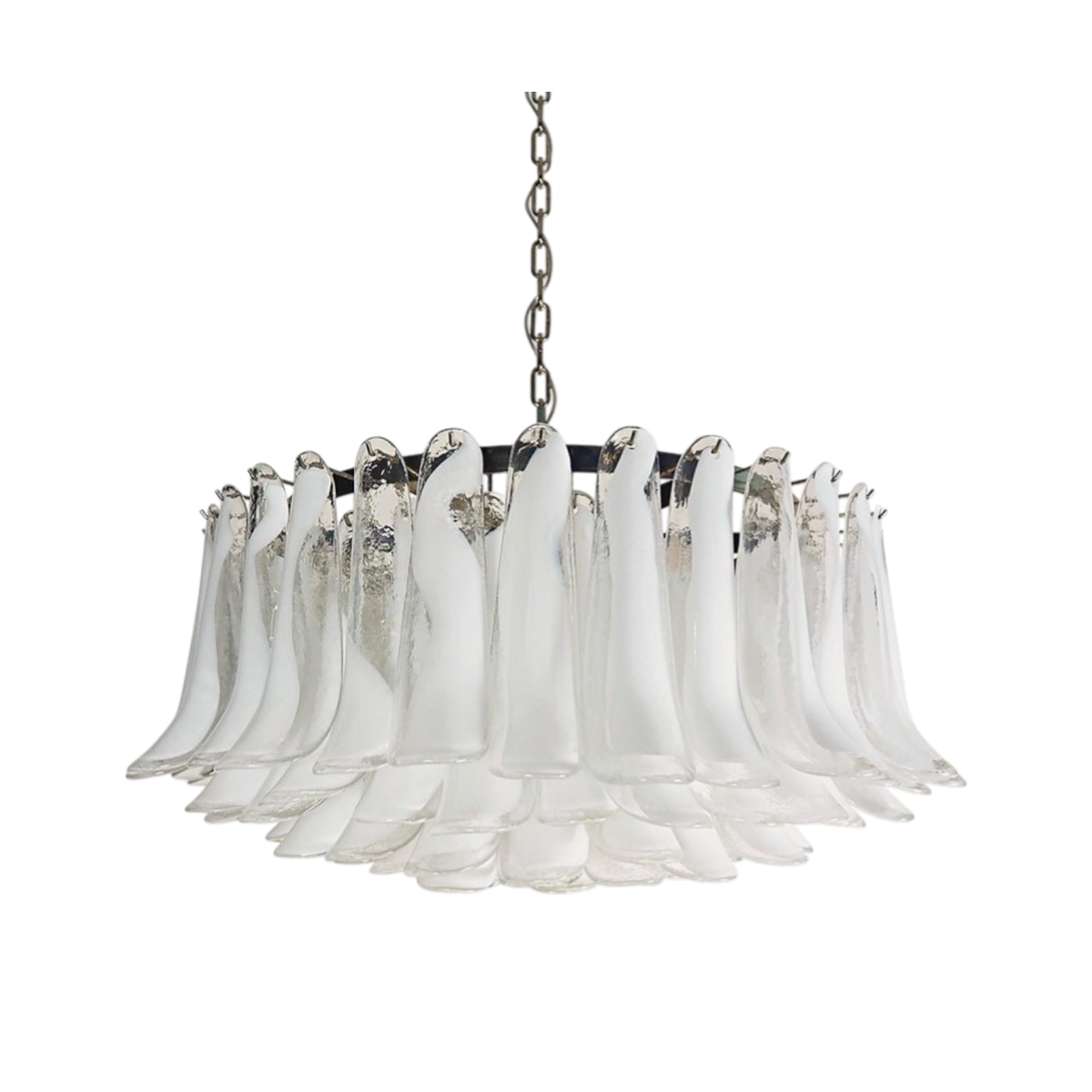 Vedette Petals White Murano Chandelier