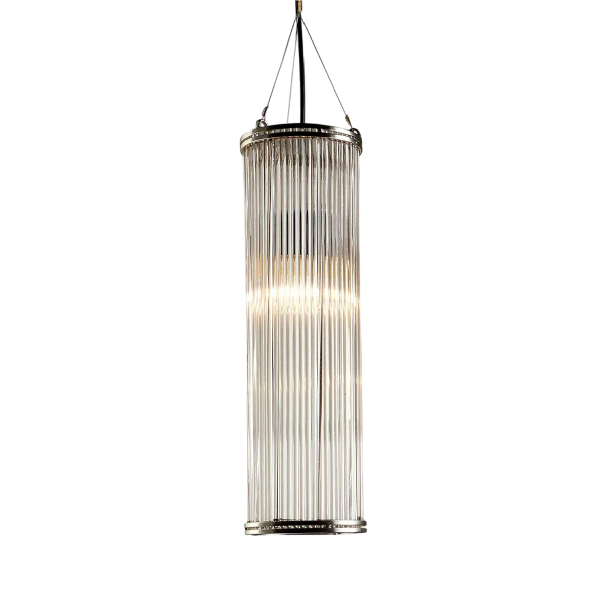 Verre Glass Ceiling Pendant Large Nickel