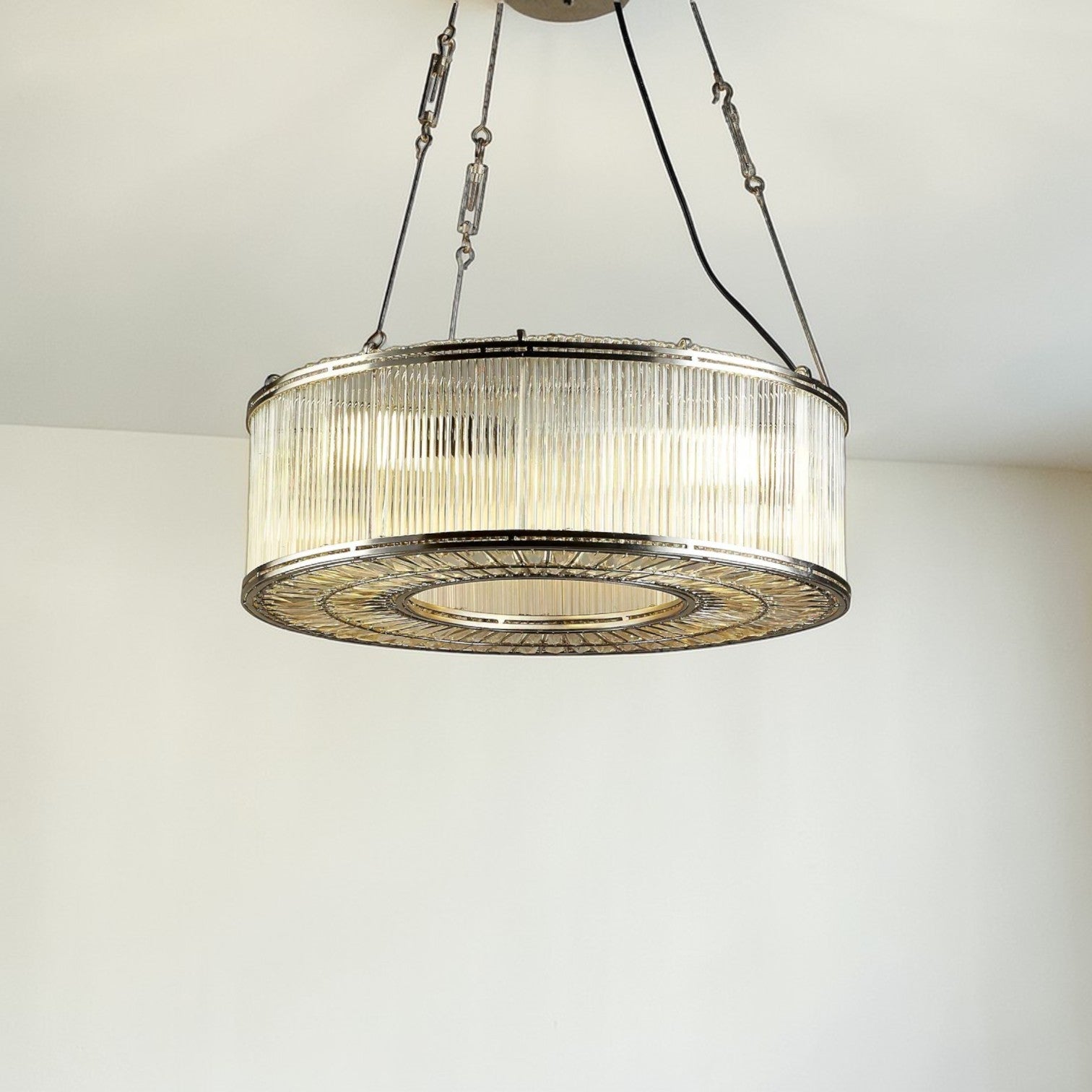 Verre Glass Ring Ceiling Pendant Nickel ELJE13634