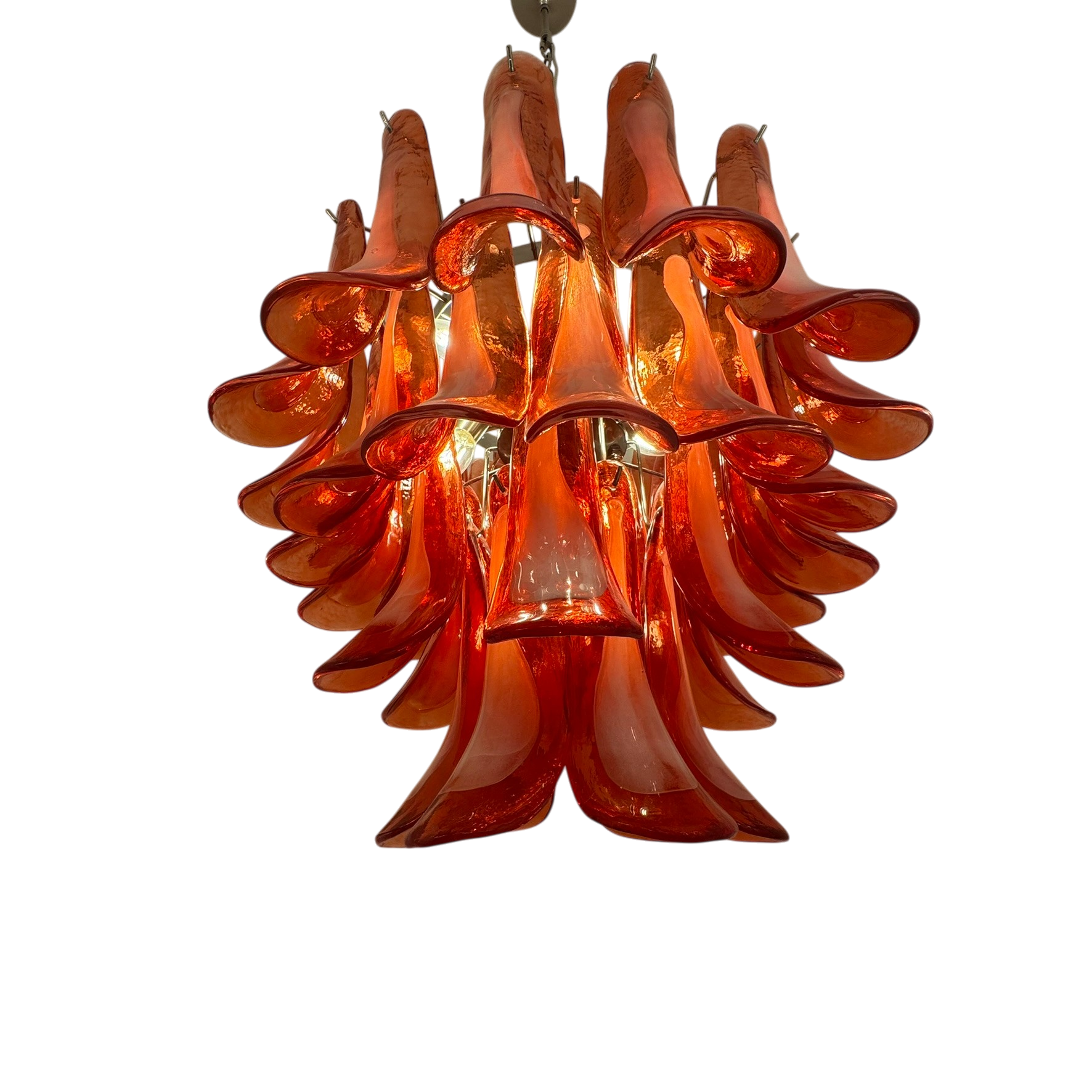 Vivia Crimson Murano Petals Chandelier