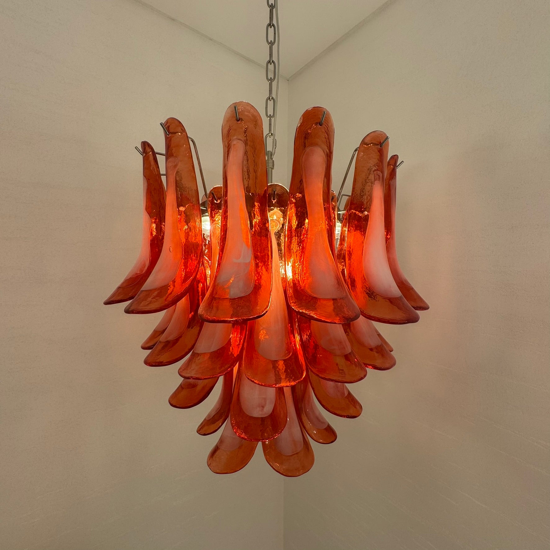 Vivia Crimson Murano Petals Chandelier