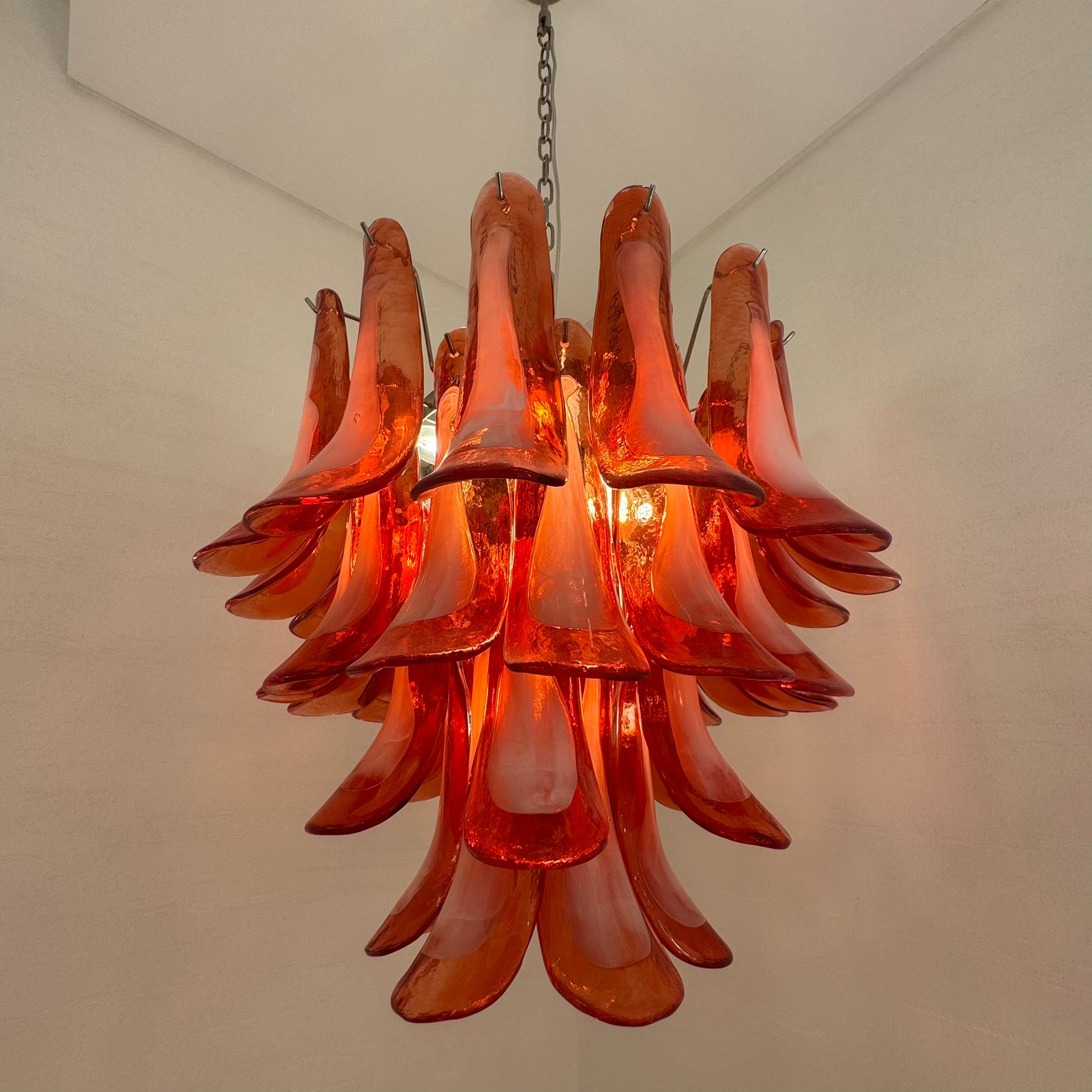 Vivia Crimson Murano Petals Chandelier
