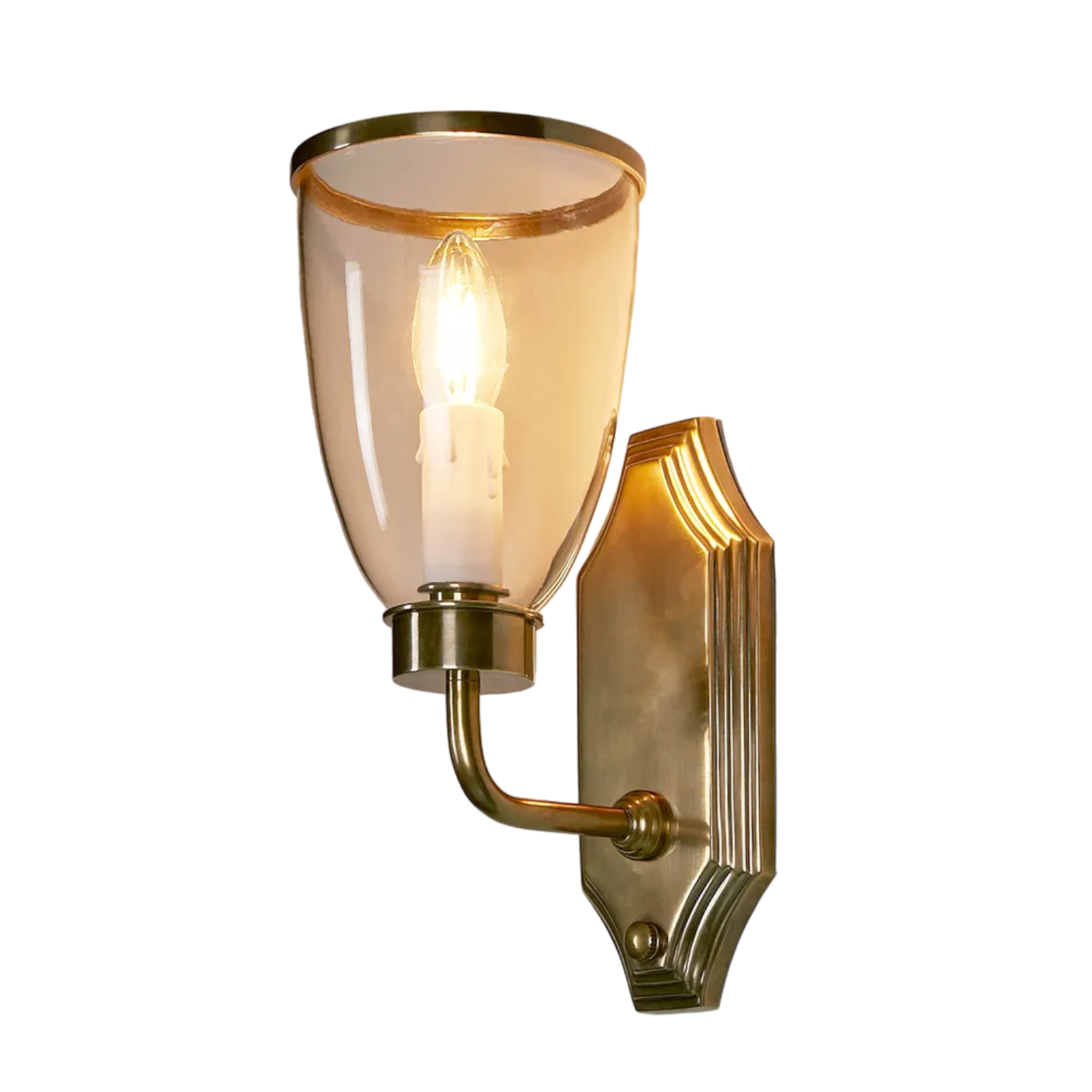 Westbrook Wall Light with Glass Shade Brass
