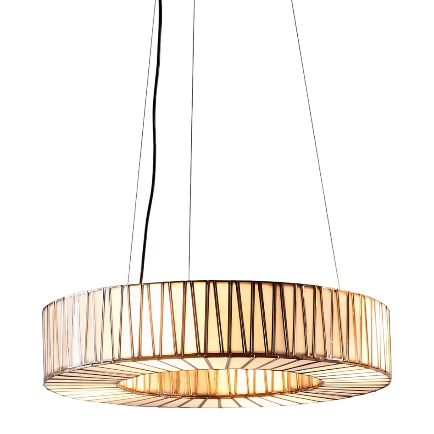 White Moon Ceiling Pendant Brass ELJE23095