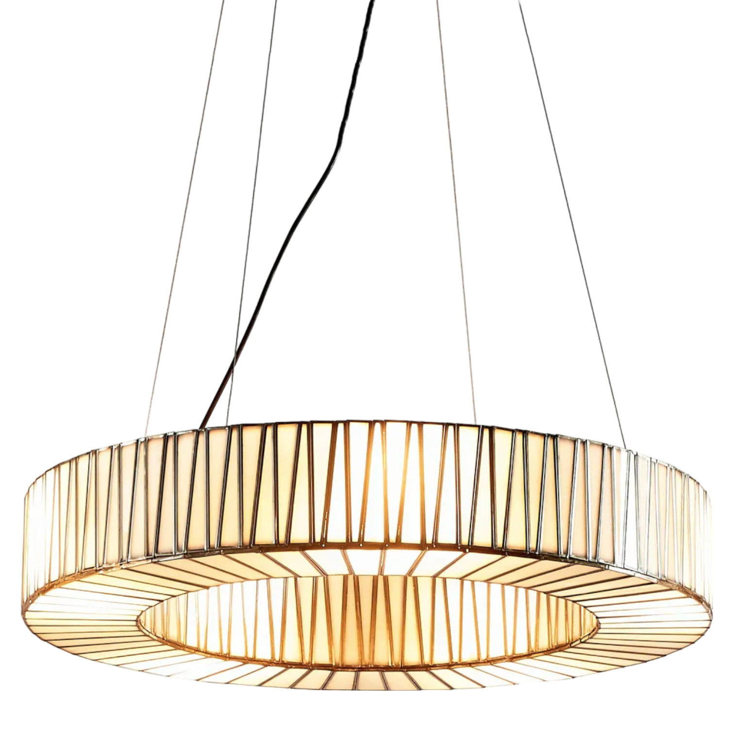 White Moon Ceiling Pendant Large Brass ELJE23096