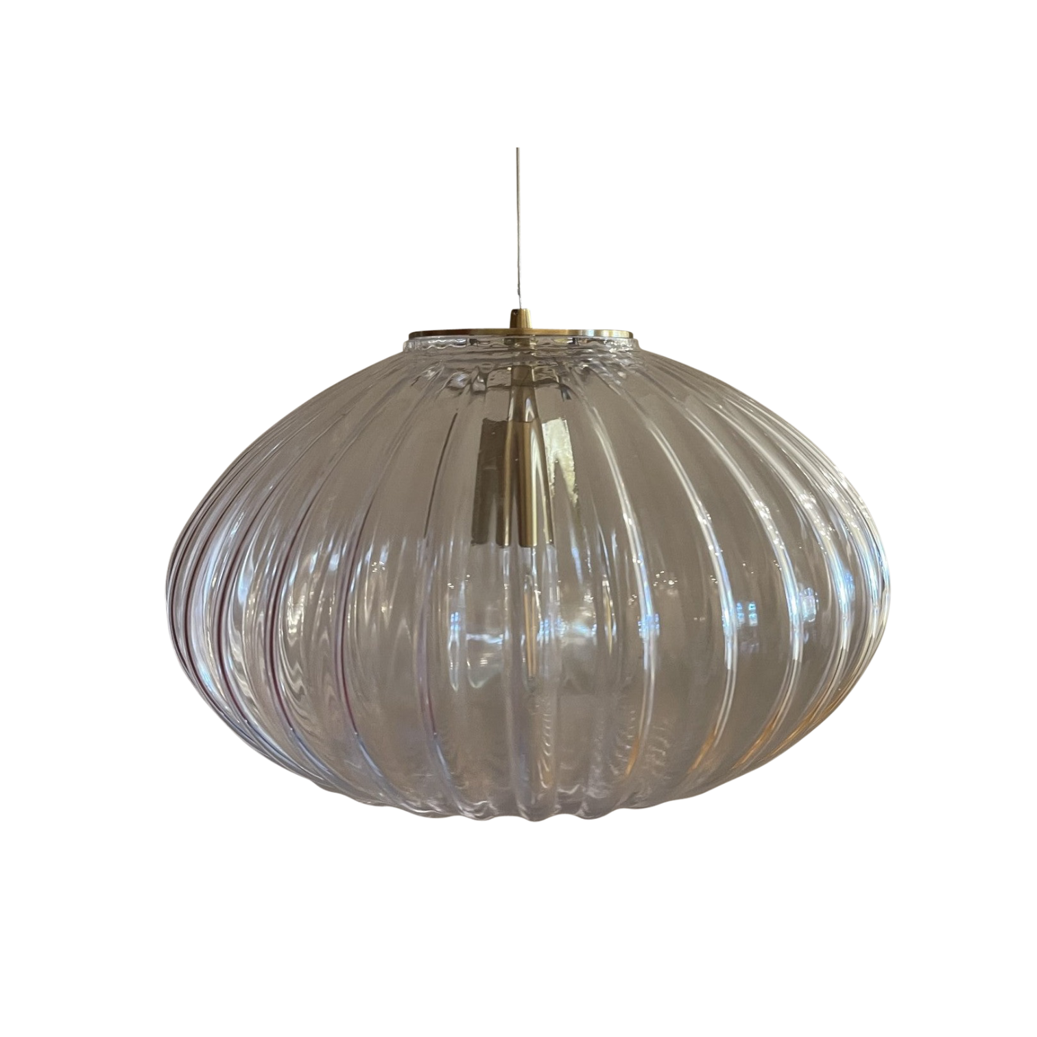 Zucca Clear Rippled Glass Pendant Lamp