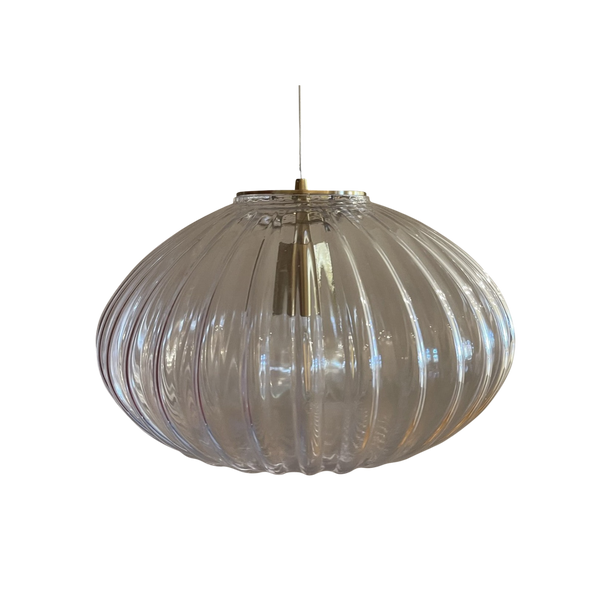 Zucca Clear Rippled Glass Pendant Lamp