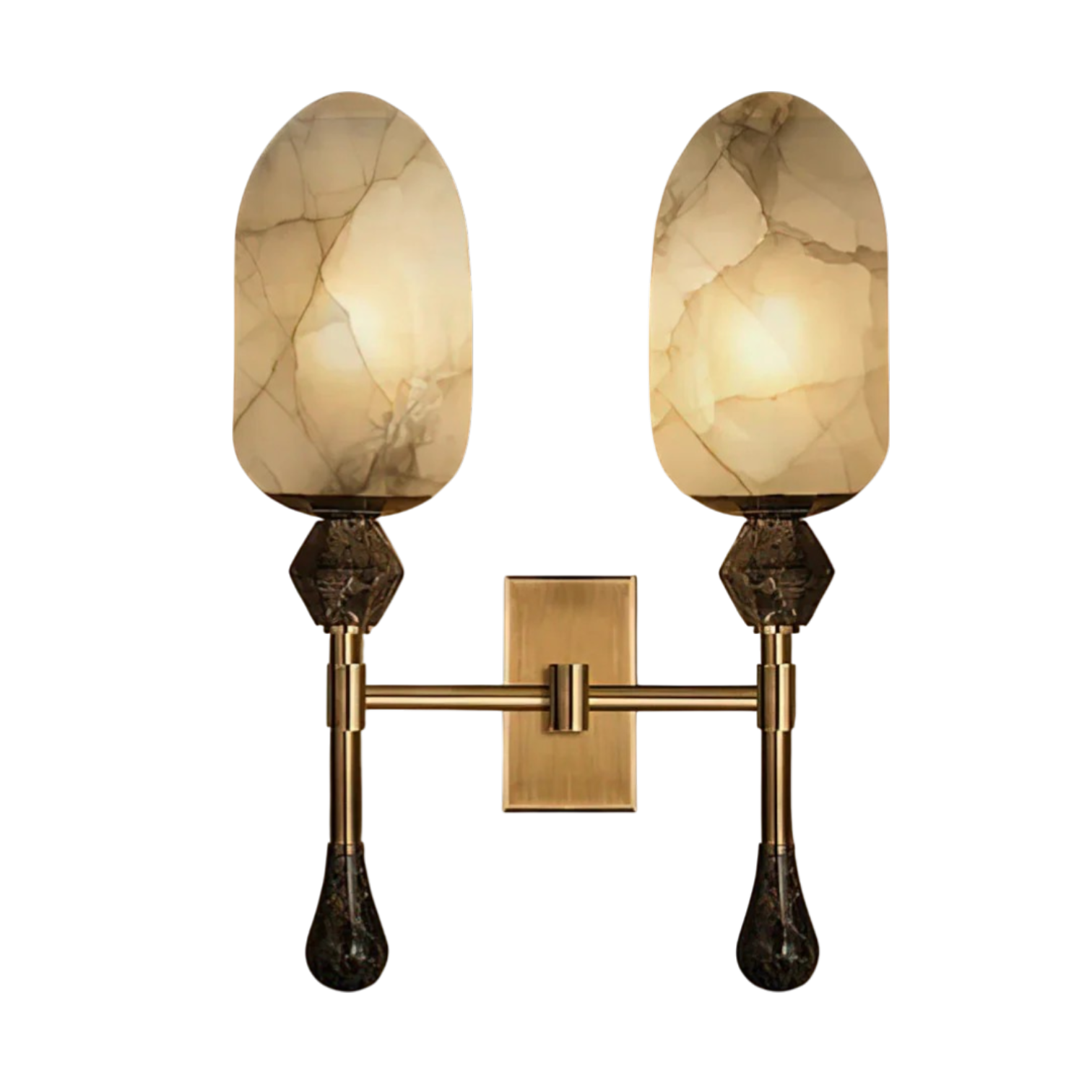 Orlena Obelisk Double Alabaster Sconce
