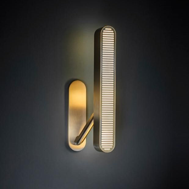 Natalia Single Column Brass Wall Lamp