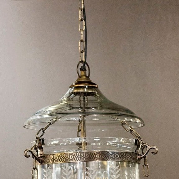 Bell Jar Ceiling Pendant Small Brass (SKU ELKH308)