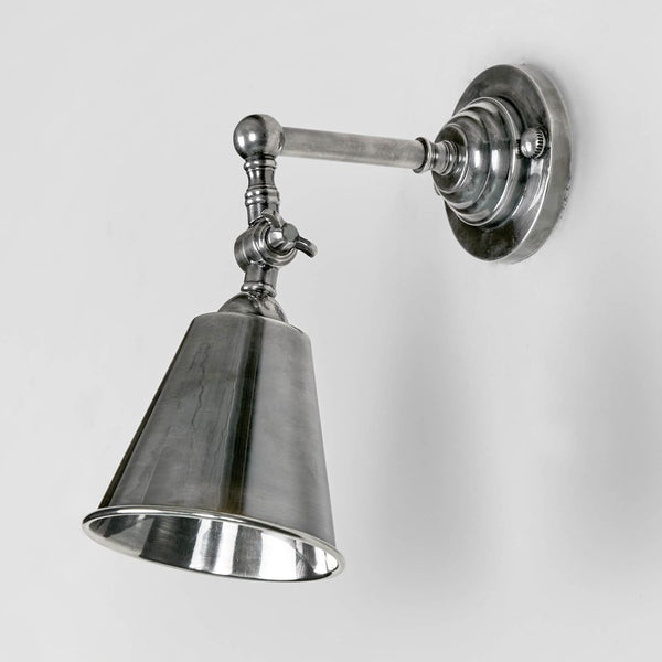Utopia Wall Light with Metal Shade Antique Silver (SKU ELPIM31376AS)