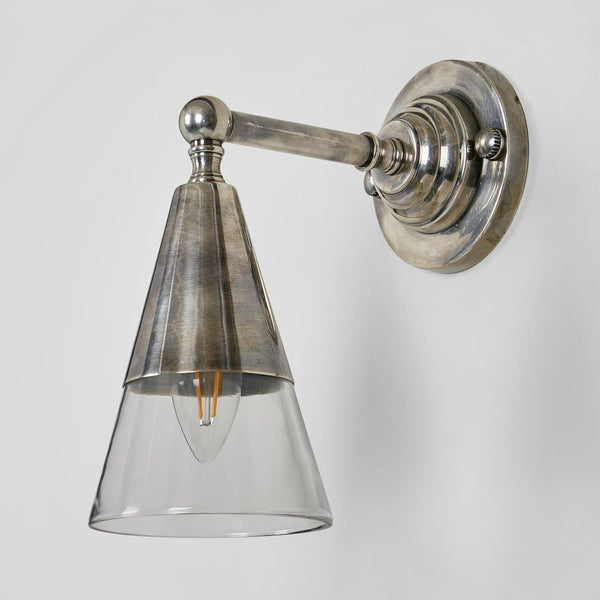 Otto Wall Light With Glass Shade Antique Silver (SKU ELPIM31376GLAAS)