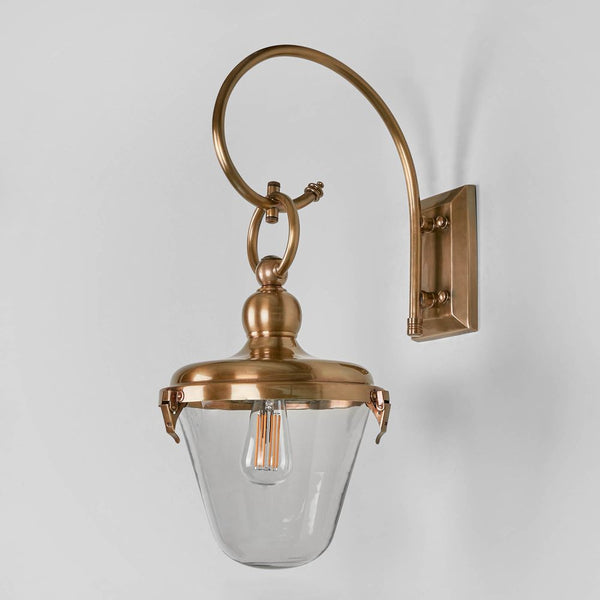 Savoy Outdoor Wall Light with Glass Shade Antique Brass (SKU ELPIM57829AB)